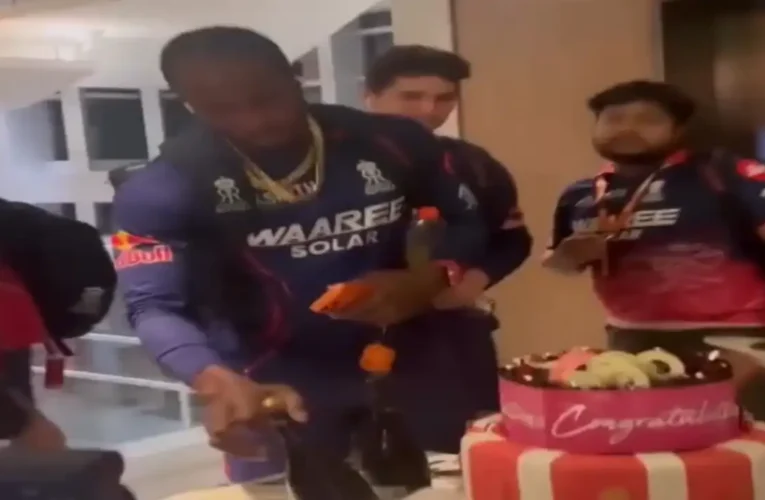 Jofra Archer Stuns Fans with Unique Champagne Bottle Heist during Rajasthan Royals’ Win vs Mumbai Indians