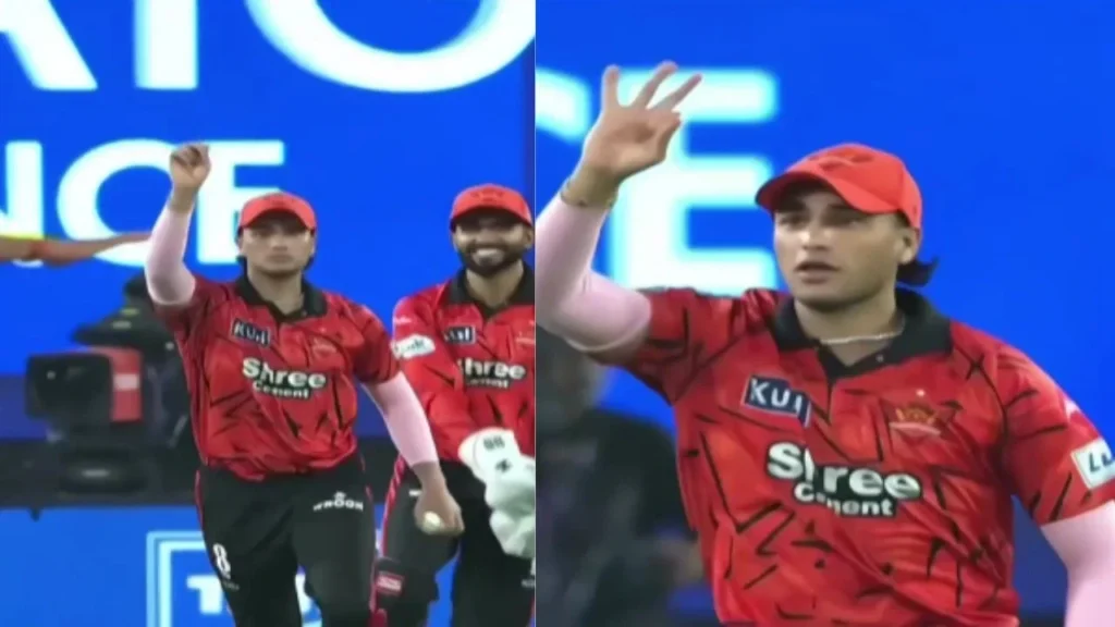 Abhishek Sharma gives Digvesh Rathi like send off to Riyan Parag in SRH vs RR clash