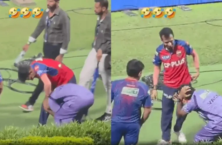 Yuzvendra Chahal gets physical with KKR coach in funny moment, video breaks the internet