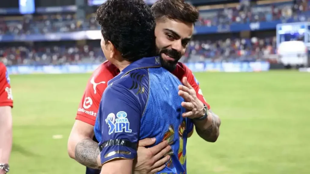 Kohli & Tendulkar: Unbreakable Bond on Display at MI vs RCB Showdown