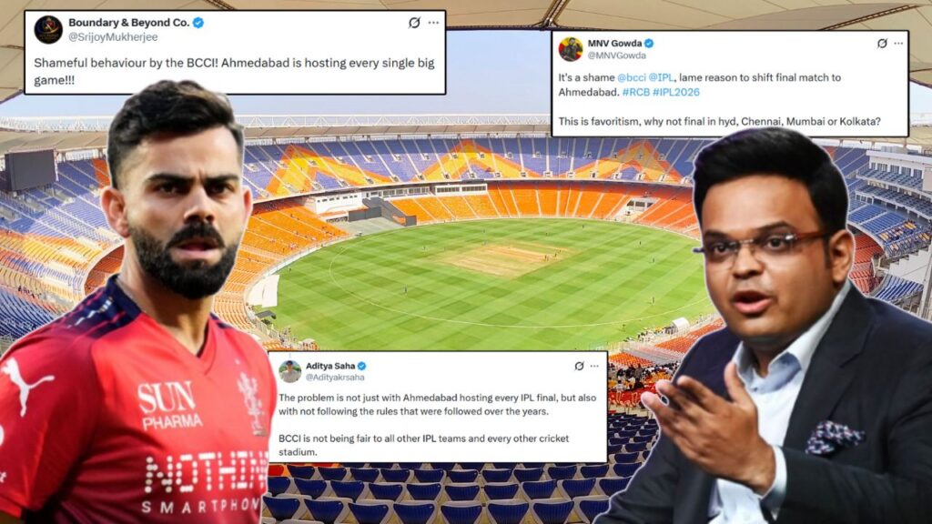 BCCI Criticized as IPL 2026 Final Moved from Bengaluru to Ahmedabad